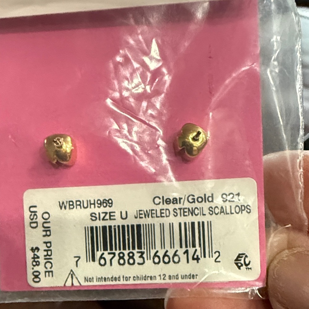 kate spade gold floral CZ stud earrings - Picture 2 of 2